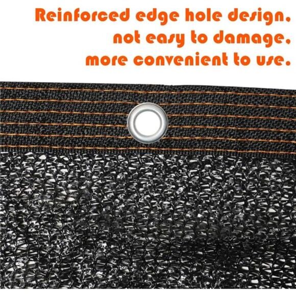65%-75% Black Sunblock Shade Cloth Taped Edge Grommets Garden Flower Plant - Picture 5 of 8